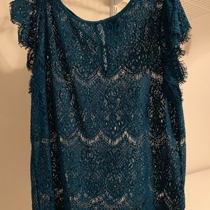 Teal Lace Blouse